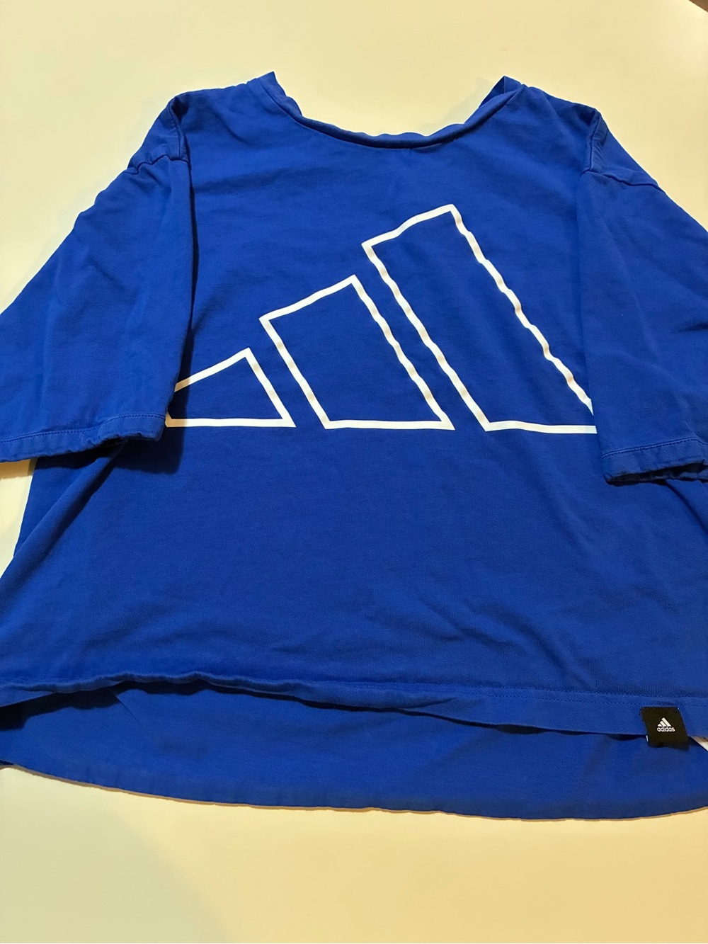 adidas Royal Blue Graphic Logo Crop Top
